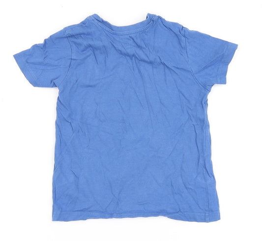 Primark Boys Blue 100% Cotton Basic T-Shirt Size 5-6 Years Round Neck - Yeti, Chill Out