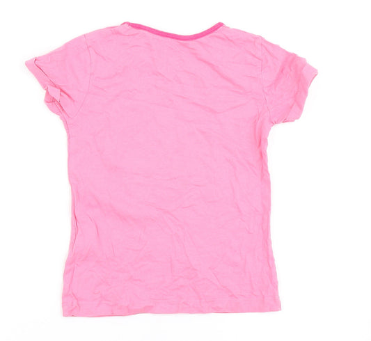 Ice Age Girls Pink 100% Cotton Basic T-Shirt Size 2-3 Years Round Neck - Sloth