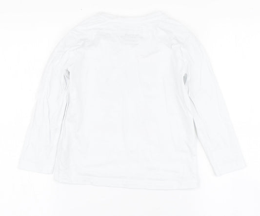 Primark Boys White 100% Cotton Basic T-Shirt Size 4-5 Years Round Neck - T Rex
