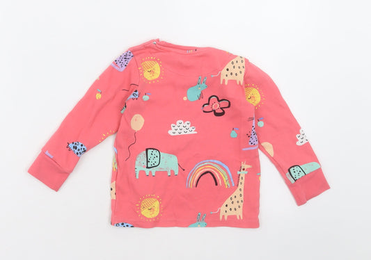 NEXT Girls Pink Geometric Cotton Cami Pyjama Top Size 2 Years Pullover