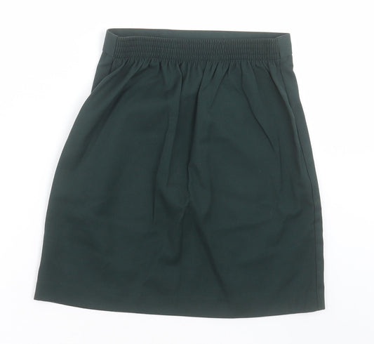 whites Girls Green Polyester A-Line Skirt Size 9-10 Years Regular Pull On