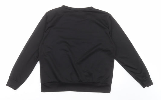 Sara Fashion Womens Black Polyester Pullover Sweatshirt Size XL Pullover - Vogue