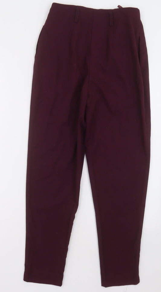 New Look Womens Purple Polyester Trousers Size 6 L27 in Regular Hook & Eye