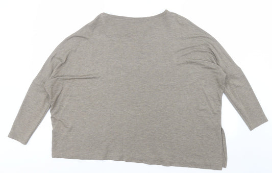 Zara Womens Green Polyester Basic T-Shirt Size S Crew Neck