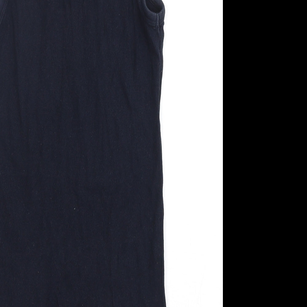 Gap Womens Blue Cotton Basic Tank Size M Round Neck