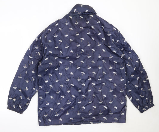 Dunnes Stores Womens Blue Rain Coat Coat Size M Zip