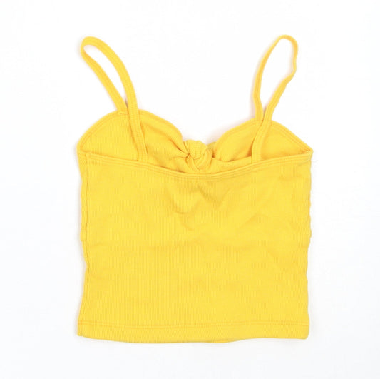 Hollister Womens Yellow Cotton Cropped Tank Size XS Sweetheart