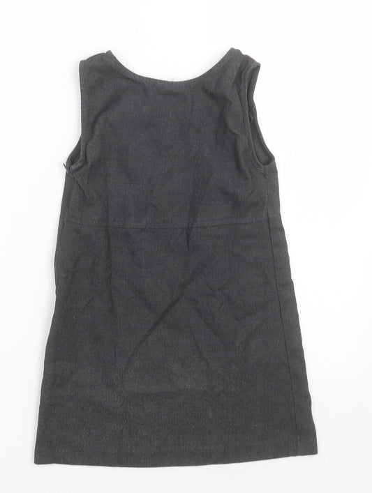 whites Girls Grey Polyester A-Line Size 5-6 Years Crew Neck Zip - School Wear