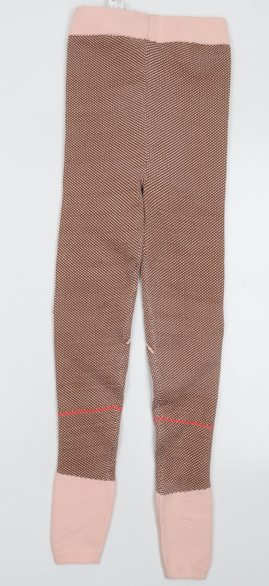 Stradivarius Womens Pink Geometric Polyester Capri Leggings Size S L28 in