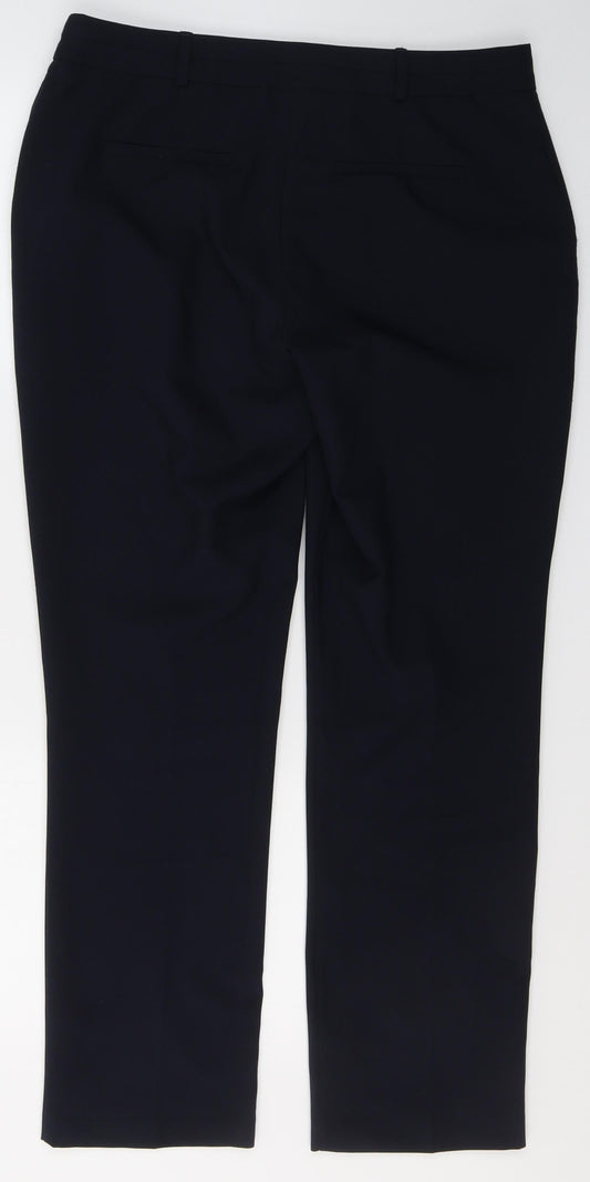 Dunnes Stores Womens Blue Polyester Trousers Size 12 L28 in Regular