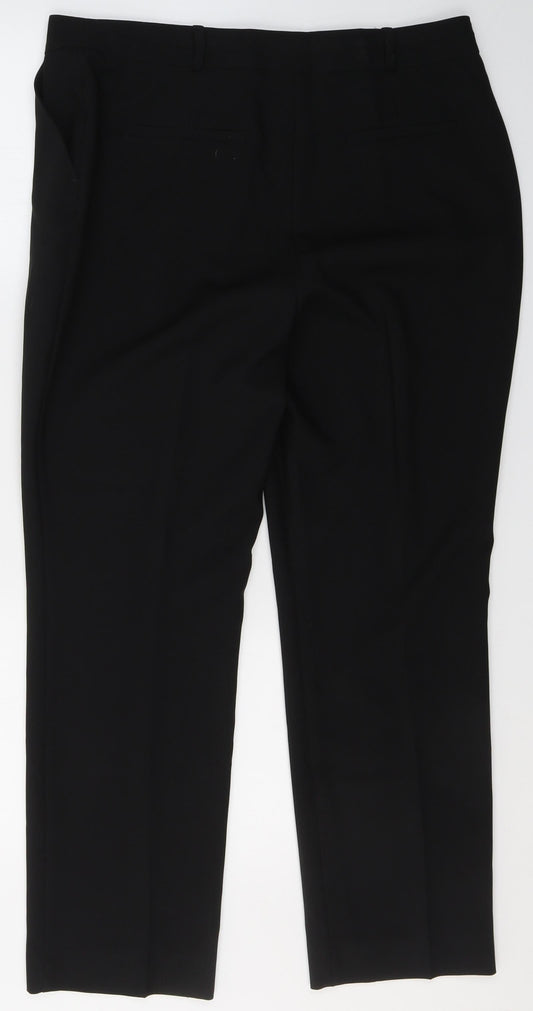 Dunnes Stores Womens Black Polyester Trousers Size 14 L29 in Regular