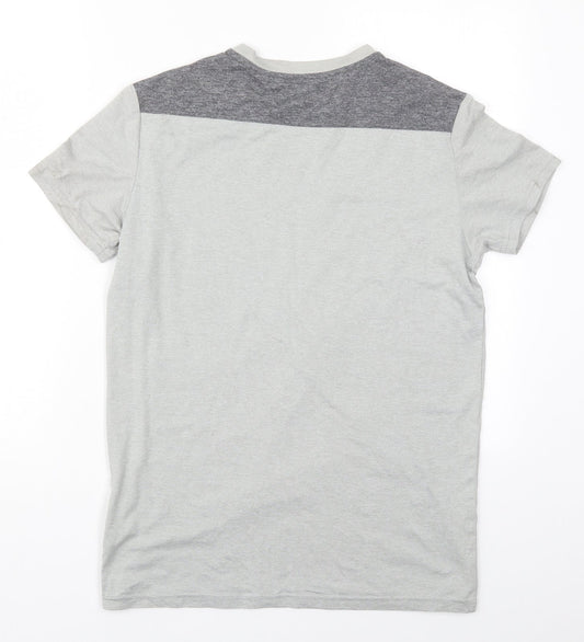 Reign Supreme Mens Grey Polyester Basic T-Shirt Size S Crew Neck Pullover