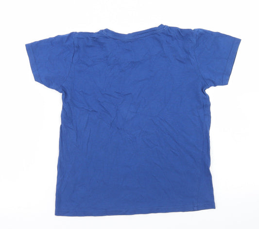 Dunnes Stores Boys Blue Cotton Basic T-Shirt Size 7 Years Crew Neck - Totally Cool