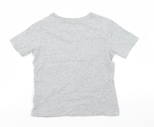 Gap Boys Grey Cotton Basic T-Shirt Size 3 Years Crew Neck - Beetles
