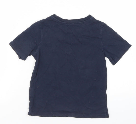 Gap Boys Blue Cotton Basic T-Shirt Size 3 Years Crew Neck - Paris
