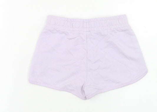 Dunnes Stores Girls Purple Cotton Sweat Shorts Size 6-7 Years Regular