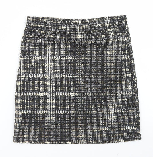 Chemistry Womens Black Plaid Polyester A-Line Skirt Size 8
