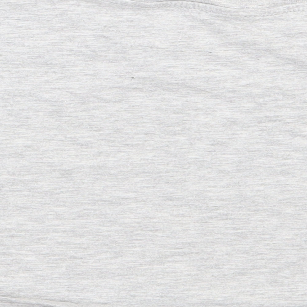 Primark Girls Grey Cotton Cropped T-Shirt Size 7-8 Years Round Neck Pullover