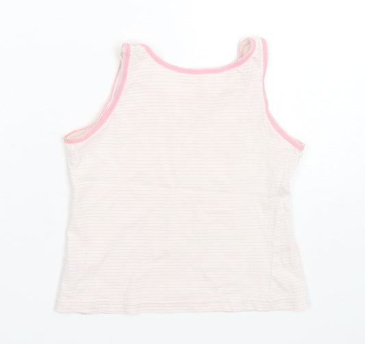 George Girls Multicoloured Striped Cotton Basic Tank Size 7-8 Years Round Neck Pullover