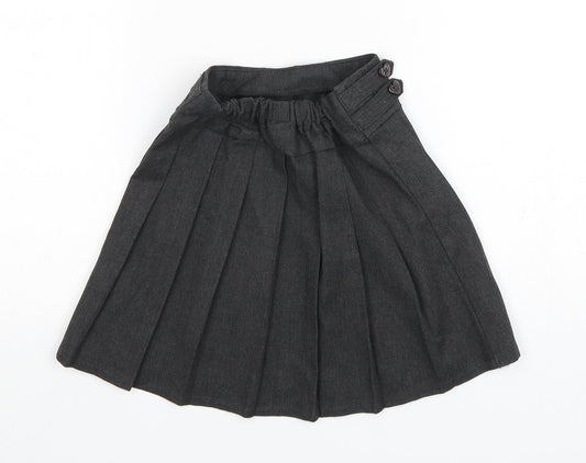 TU Girls Grey Polyester Pleated Skirt Size 5 Years Regular - School Wear