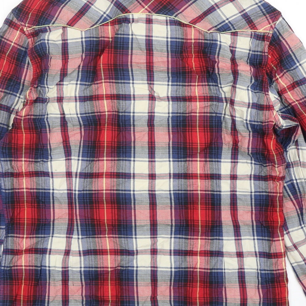 River Island Womens Multicoloured Plaid Cotton Basic Button-Up Size S Collared