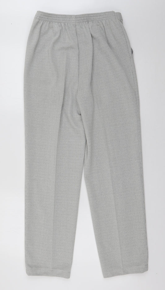 St Michael Womens Grey Polyester Trousers Size 12 L28 in Regular