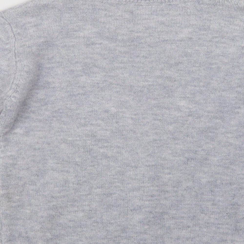 Matalan Girls Grey Crew Neck Acrylic Shrug Jumper Size 10 Years - Unicorn