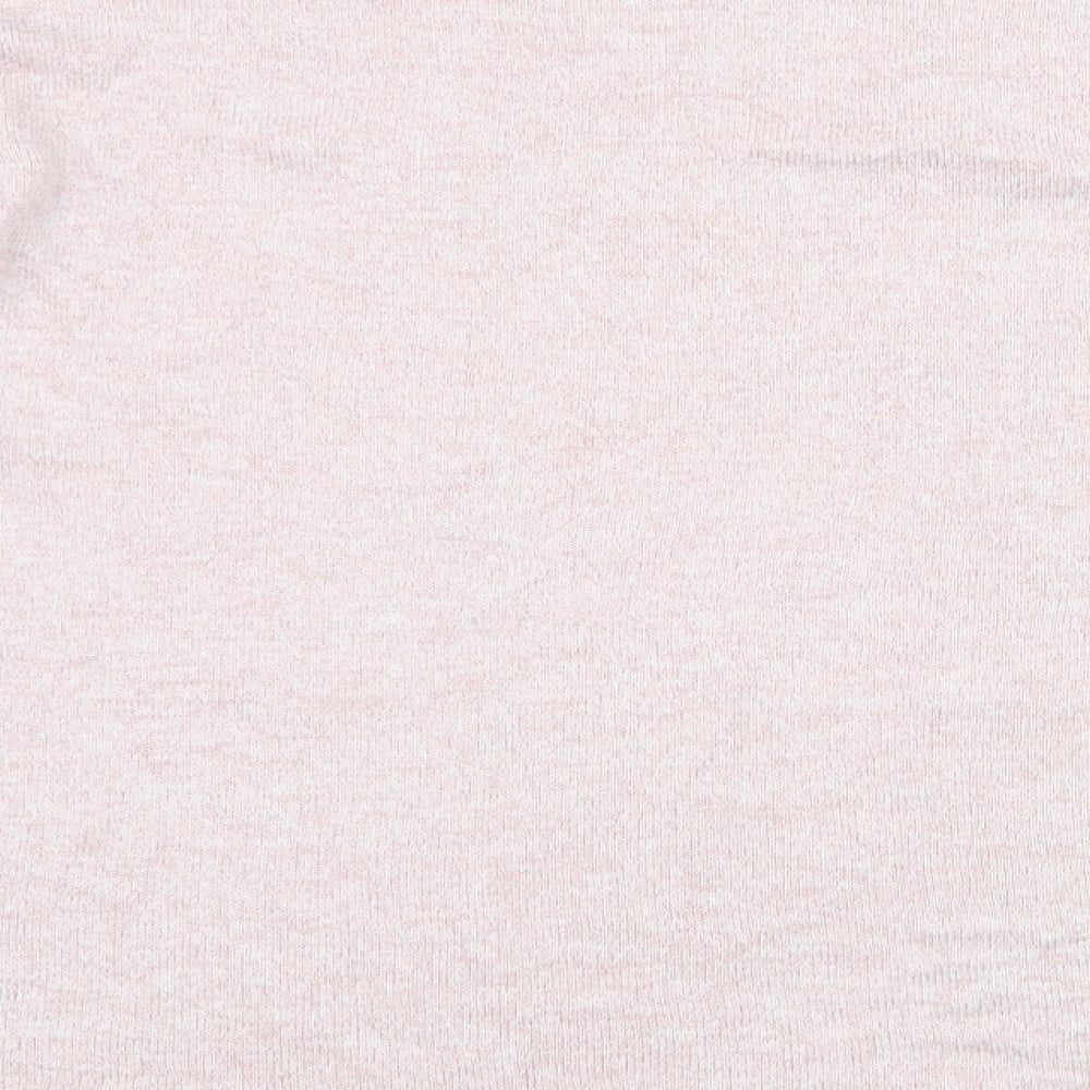 Zara Womens Pink Polyester Jersey T-Shirt Size L Boat Neck