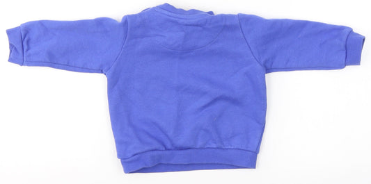 F&F Boys Blue Cotton Pullover Jumper Size 3-6 Months - car