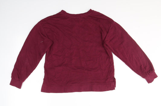Bershka Womens Red Polyester Pullover Sweatshirt Size M - bad morning
