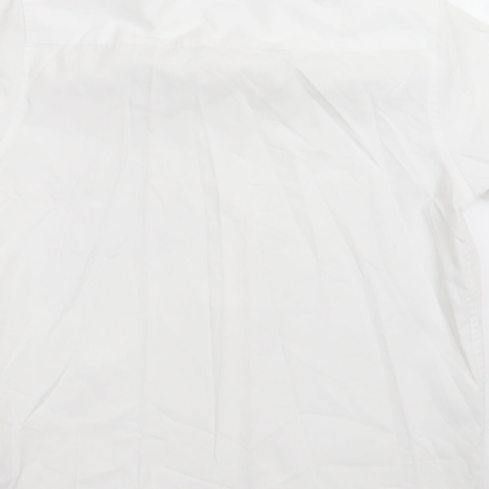 Dunnes Stores Girls White Cotton Basic Button-Up Size 10-11 Years Collared Button - School Wear
