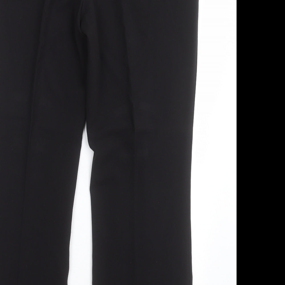 M&Co Womens Black Polyester Trousers Size 14 L29 in Regular Hook & Eye