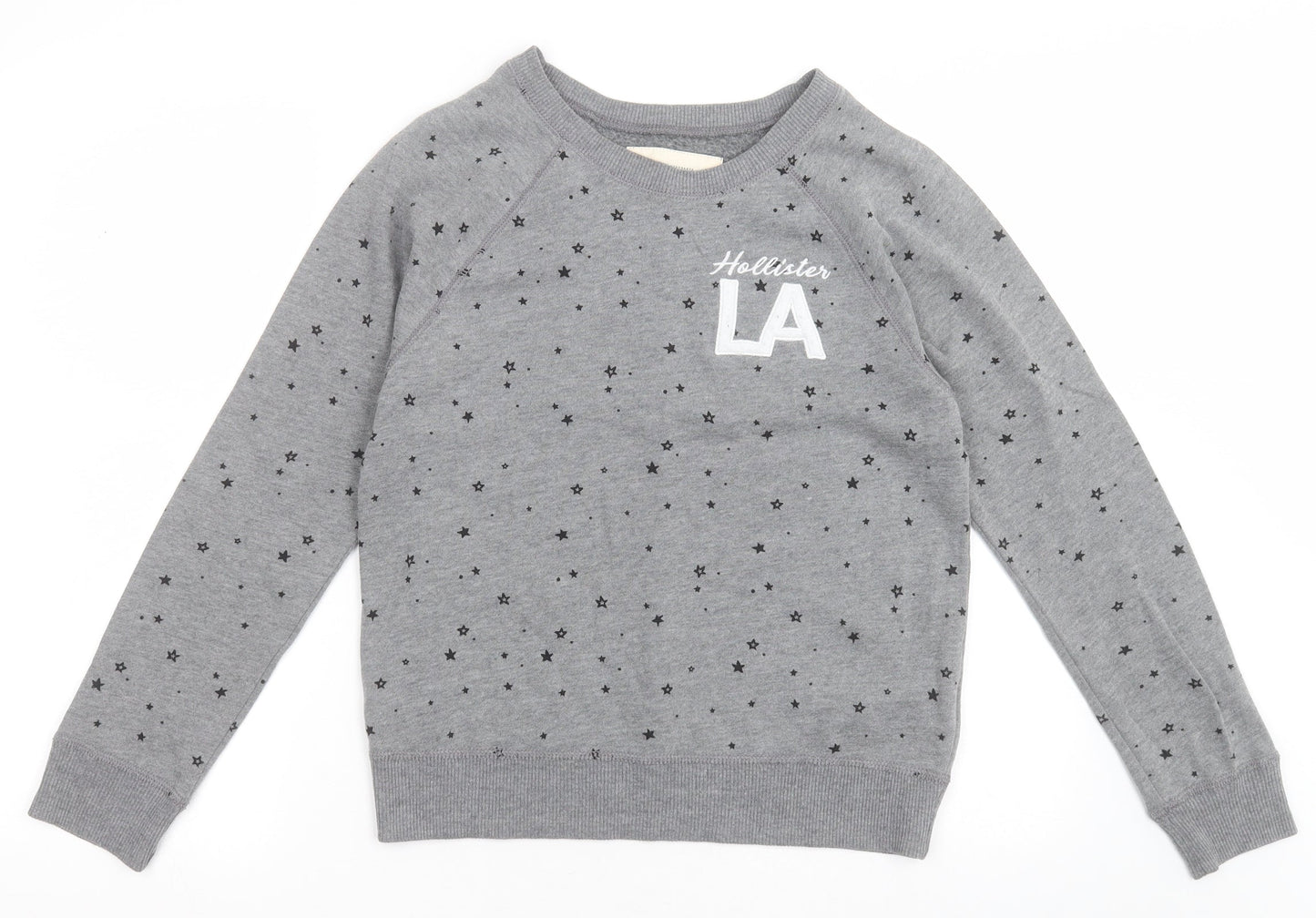 Hollister Womens Grey Geometric Cotton Pullover Sweatshirt Size XS Pullover - Star Pattern