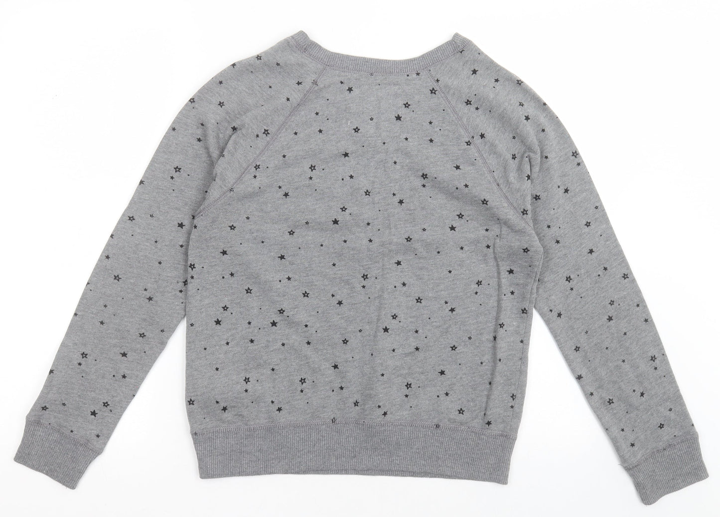Hollister Womens Grey Geometric Cotton Pullover Sweatshirt Size XS Pullover - Star Pattern