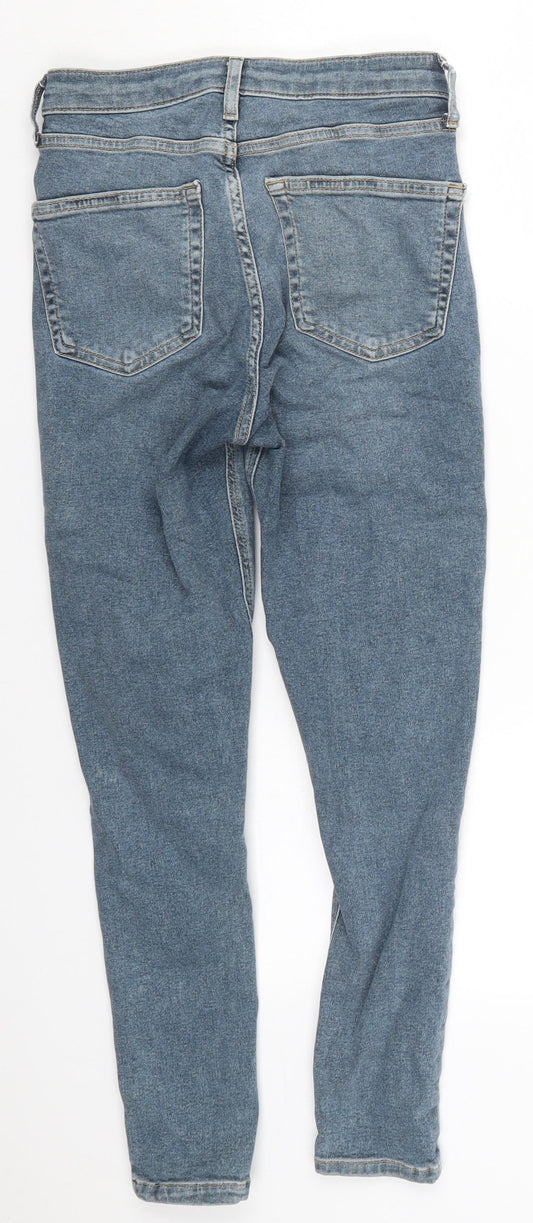 Topshop Womens Blue Cotton Skinny Jeans Size 29 in L25 in Regular Button
