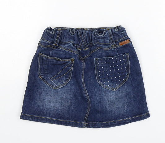name it Girls Blue Cotton A-Line Skirt Size 5 Years Regular