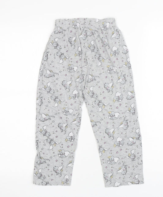 Avon Girls Grey Geometric Cotton Pyjama Pants Size 5-6 Years - Dumbo