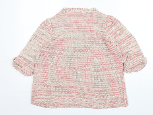 NEXT Womens Multicoloured Round Neck Striped Cotton Pullover Jumper Size 10