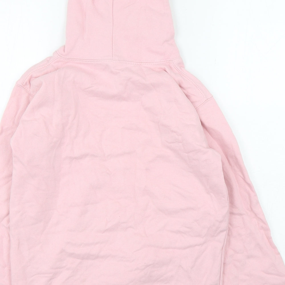 Awdis Girls Pink Cotton Pullover Hoodie Size 12-13 Years Pullover