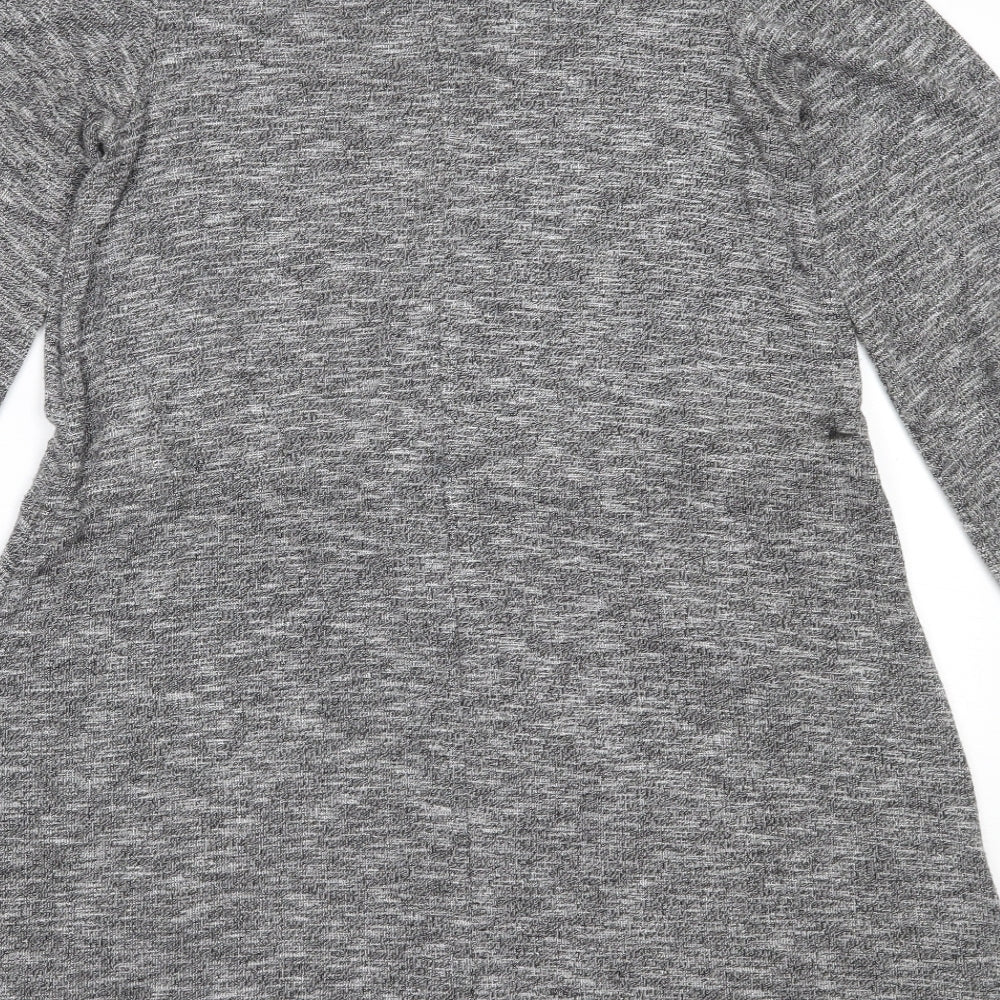TU Womens Grey Viscose Fit & Flare Size 8 Round Neck
