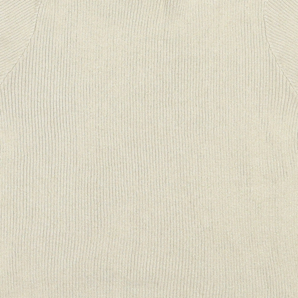 Marks and Spencer Womens Beige Round Neck Viscose Pullover Jumper Size 20