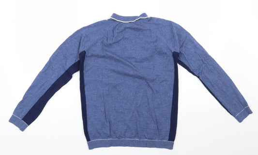 Autograph Girls Blue Wool Pullover Polo Size 10-11 Years Collared Button
