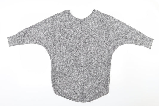 Exhibit Womens Grey Round Neck Viscose Pullover Jumper Size S