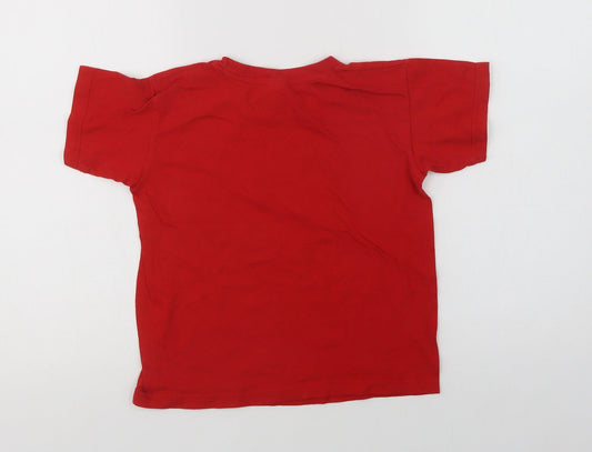 BC Collection Boys Red Cotton Basic T-Shirt Size 7-8 Years Crew Neck - Liverpool FC