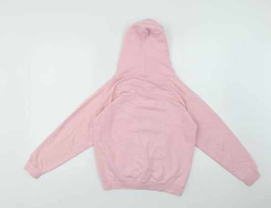 Awdis Girls Pink Cotton Pullover Hoodie Size 9-10 Years - Dance