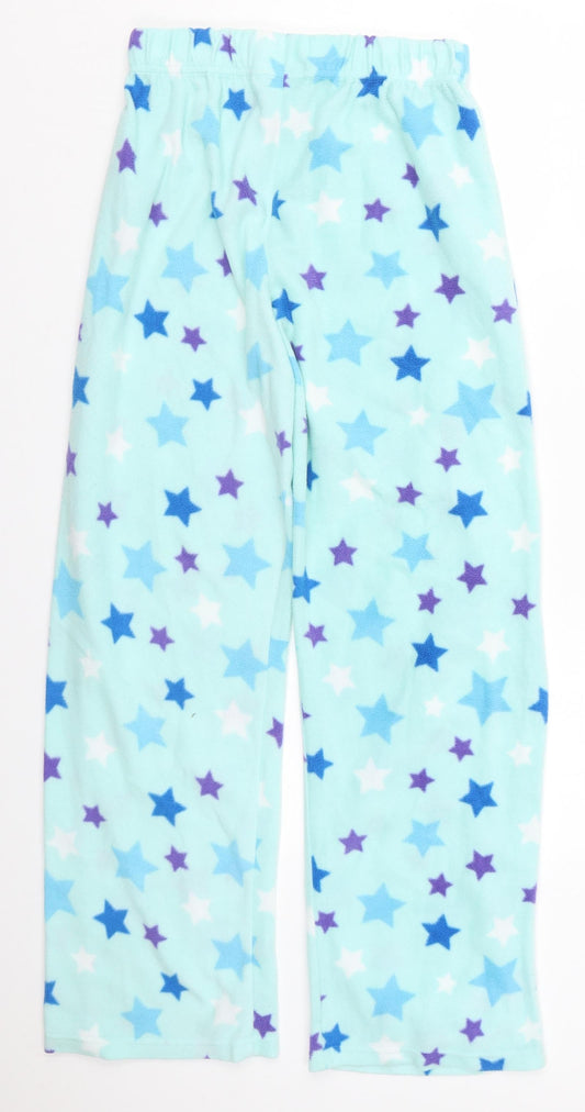 Preworn Womens Blue Geometric Polyester Trousers Size S L29 in Regular - Star Pyjama Pants