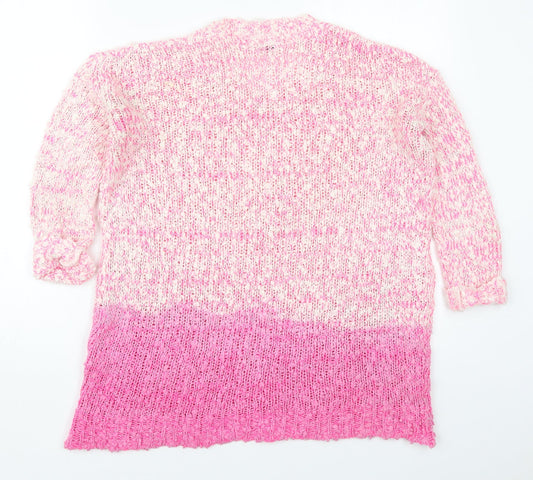 Topshop Womens Pink Round Neck Acrylic Pullover Jumper Size 8