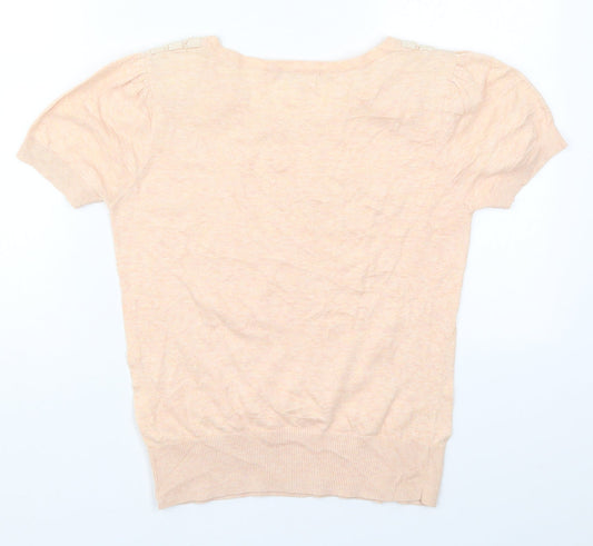 Red Herring Womens Pink Round Neck Cotton Pullover Jumper Size 12