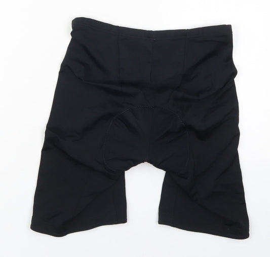 Preworn Mens Black Nylon Biker Shorts Size M L6 in Regular