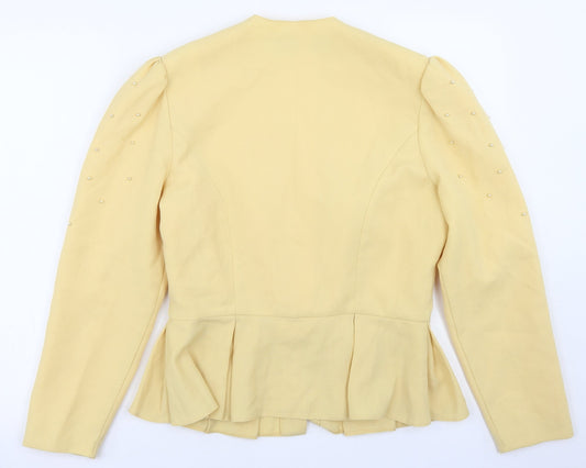 Di Tardo Womens Yellow Polyester Jacket Blazer Size 14
